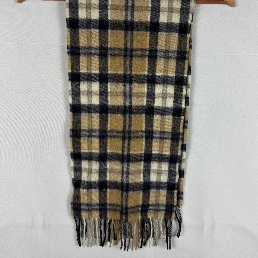 Edinburgh Since 1437 100% Lambswool Plaid Fringe Scarf‎ 10 X 68 Preppy Academia